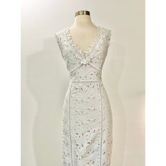 Saylor Crochet Floral Midi Dress Rare Vintage Size Large - Picture 5 of 11